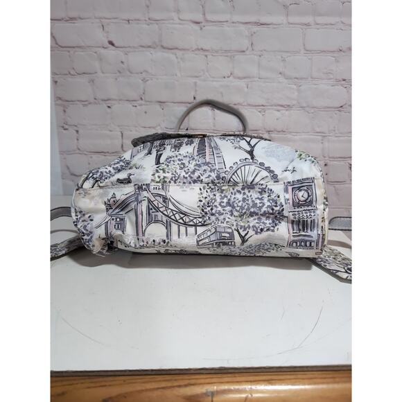 Cath Kidston London Landmark PVC Cotton Backpack Tote Bag Big Ben Print Travel - Picture 9 of 16